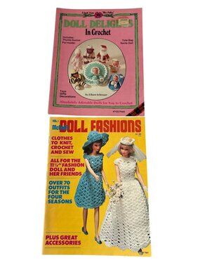 Crochet & Knit Doll Pattern Books Lot Doll Delights McCalls Doll Fashions Vol 1